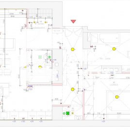 Zakreslení elektroinstalace do půdorysu (celý byt)
