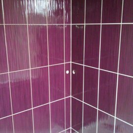 Hlubočany - rekonstrukce koupelny - obklad fialový