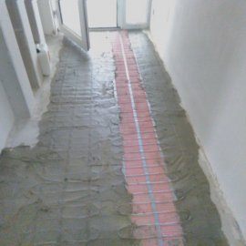 Řitka - rekonstrukce domu - zalepení odporového drátu