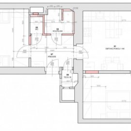 Architektonické práce Vítkova - stavební výkres