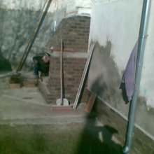 Petříkov - stavba krbu + zídky