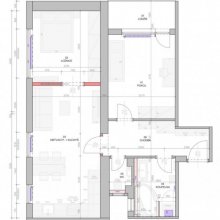 Praha 4 - dispoziční návrh bytu