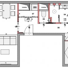 Praha 15 - dispoziční řešení bytu