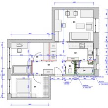 Praha 6 - dispoziční návrh bytu
