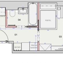 Praha 3 - Architektonický návrh garsoniery