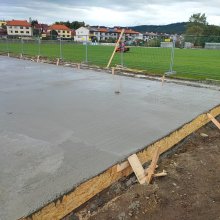 Křemže - Stavba Fotbalových šaten