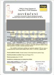 Osvědčení- na potrubí z mědi