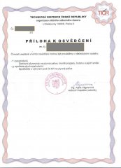 Osvědčení plyn-oříloha