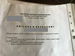 Osvědčení plyn-oříloha