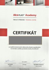 certifikát - AlkaPlast