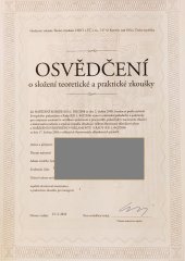 OSVĚDČENÍ A CERTIFIKACE CHLAĎAŘE